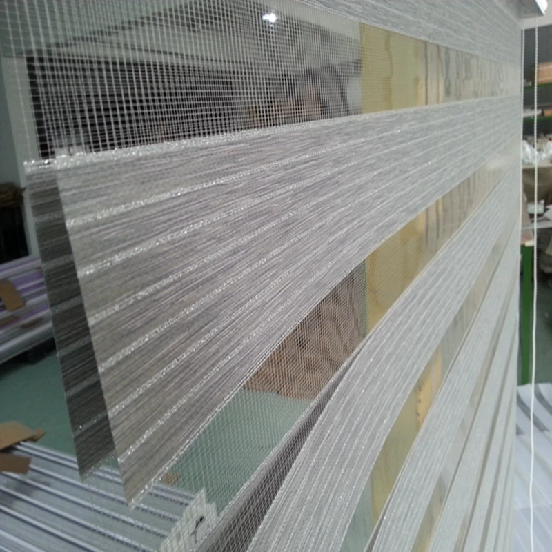 Best Offers Zebra Blinds Silver wire Window Shade Double layer Roller Blinds Window Custom Cut to Size Grey Curtains for Living Room