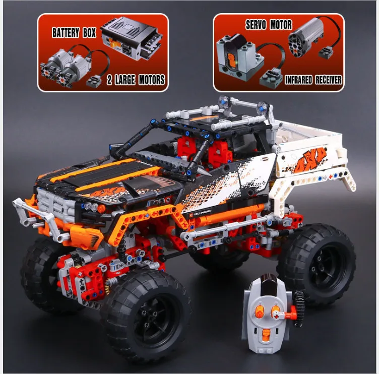 

LEPIN Technic Series 20014 motor 3368 4X4 Crawler Vehicles Model Building Kit Blocks Bricks for children compatible legoing 9398