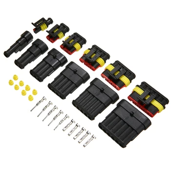 

FOR Cars Motorbikes Trucks Caravans 5x 1-6 Pin Way Car Sealed Waterproof Electrical Wire Connector Plug Kit Mayitr