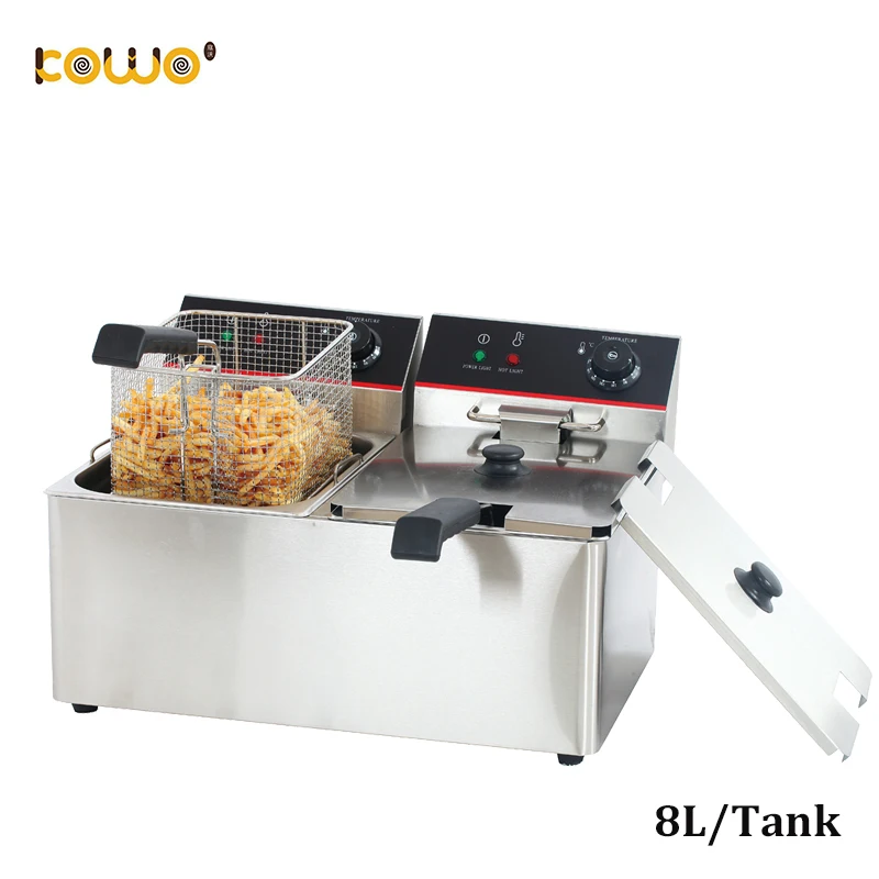 

commercial double tanks electric deep fryer 8L/tank