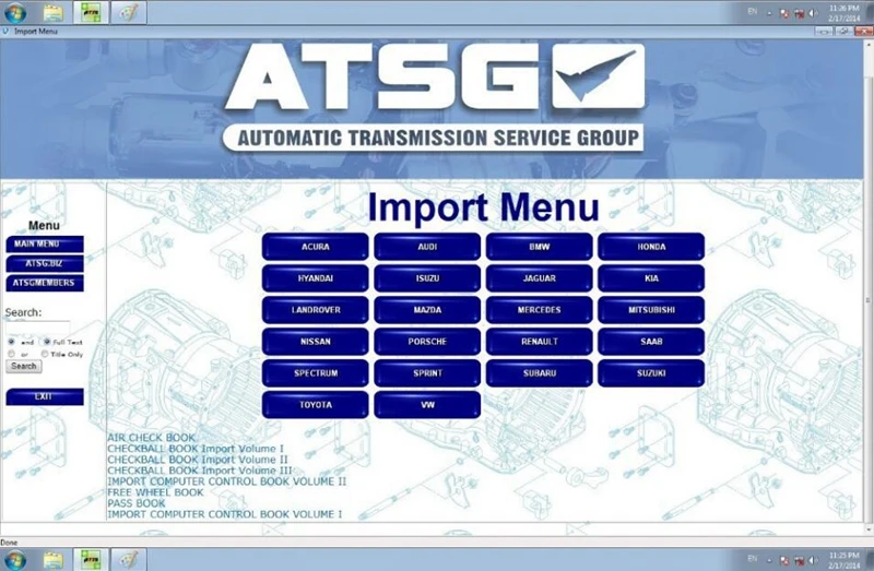 Программное обеспечение для ремонта автомобилей ATSG(группа обслуживания автоматической трансмиссии) руководство 2012(1,08 ГБ) в CD