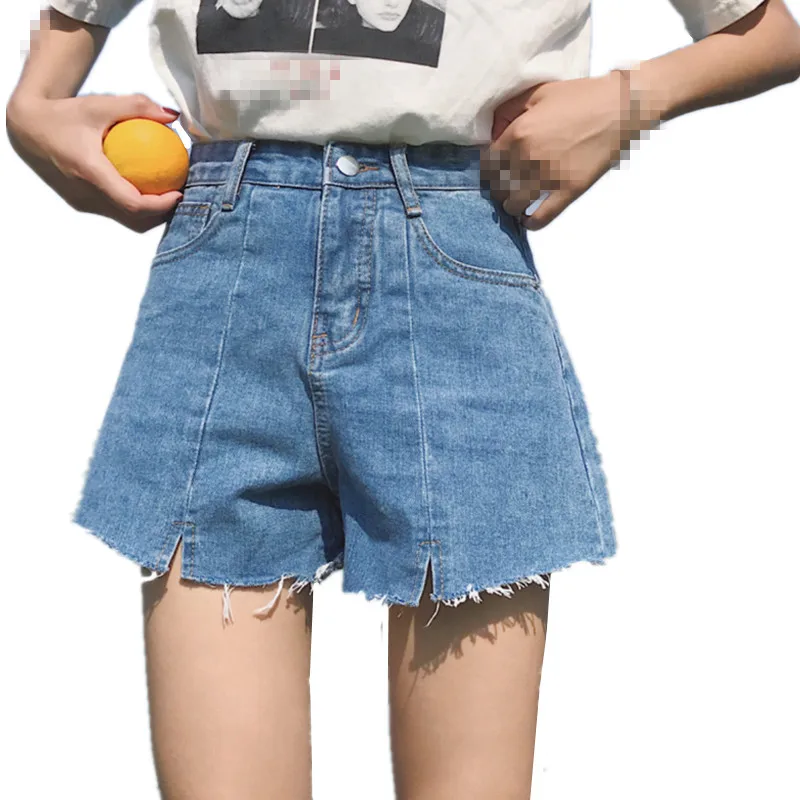 

G1016 2019 summer new Korean version women fashion big size high waist show thin jeans shorts cheap wholesale