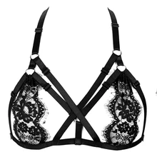 Кружевное Бюстье прозрачное Caged для женщин топы с бюстгальтером без косточек бюстгальтер для Женская портупея прозрачный Фетиш нижнего белья готические вечерние Клубные платья