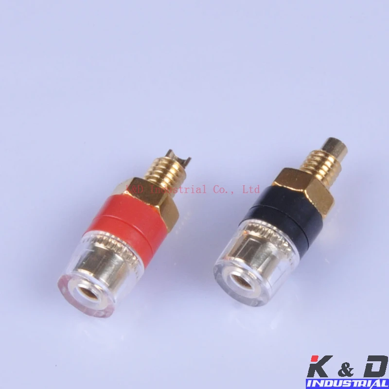 

4pair Binding Post Speaker Cable Audio Amplifier Terminal Banana Plug Jack Gold