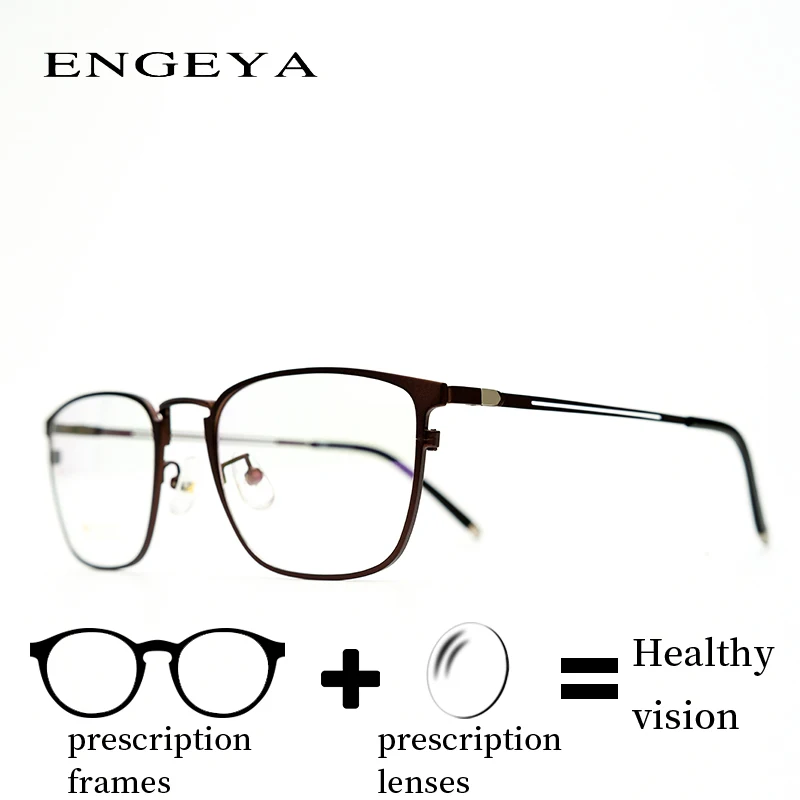 

Metal Clear Men Prescription Eyewear Fashion Business Myopia hyperopia Resin Optics Glasses #IP6029