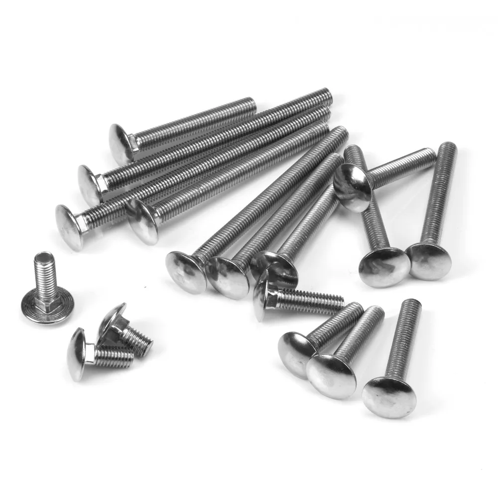 10pcs 8mm M8 A2 STAINLESS STEEL COACH BOLTS CUP SQUARE CARRIAGE BOLT SCREWS DIN 603