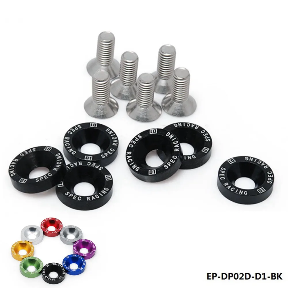 D1 Spec 6PCS/SET M8 Hex Fasteners Fender Washer Bumper Engine Concave Screws Jdm EP-DP02D-D1