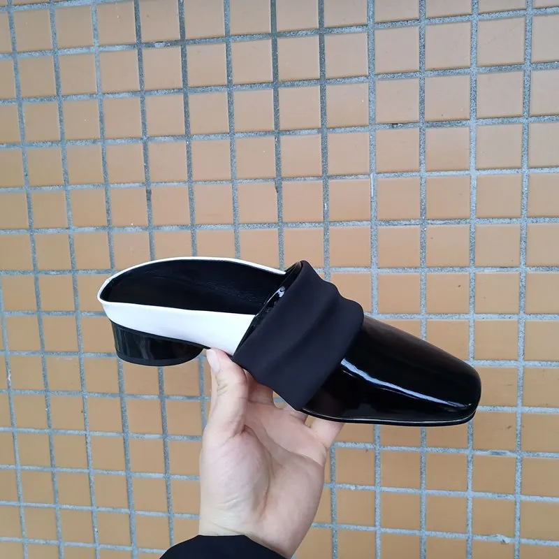 ALLBITEFO size:33-43 genuine leather square toe high heels women shoes summer women sandals party women shoes girls Slipper ALLBITEFO size:33-43 genuine leather square toe high heels women shoes summer women sandals party women shoes girls Slipper