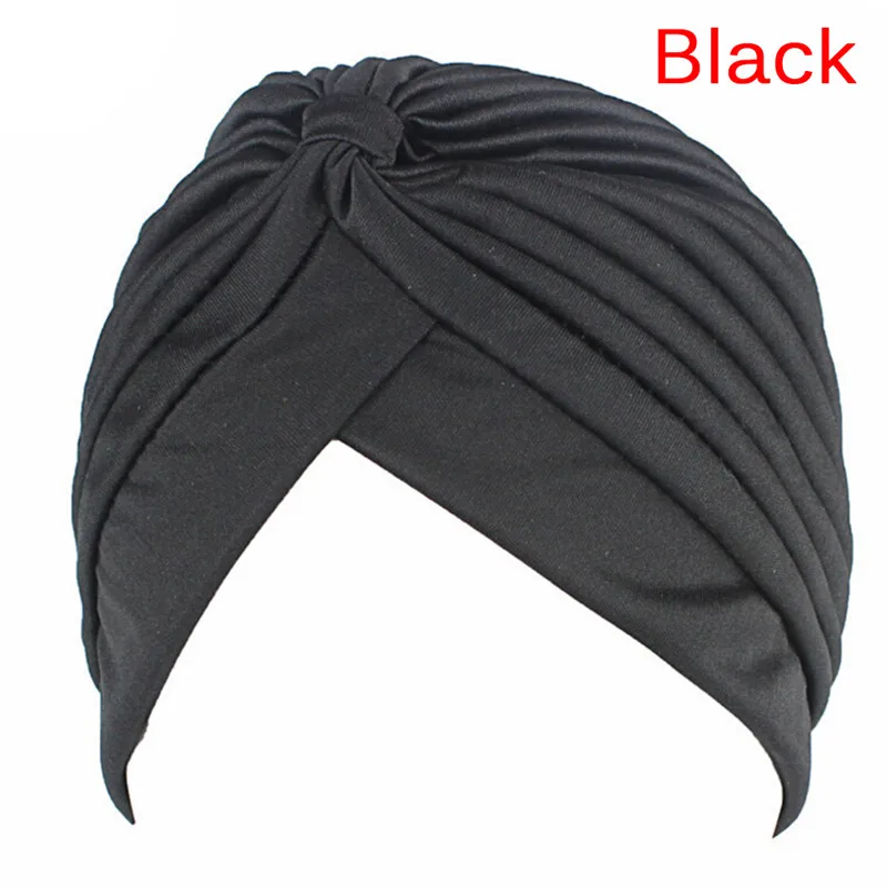 Women Elastic Stretchy Beanies Hat Bandanas Big Satin Bonnet Hijab Cap Hat For Musleim Womens Solid Color Muslim Turban Cap 1PCS