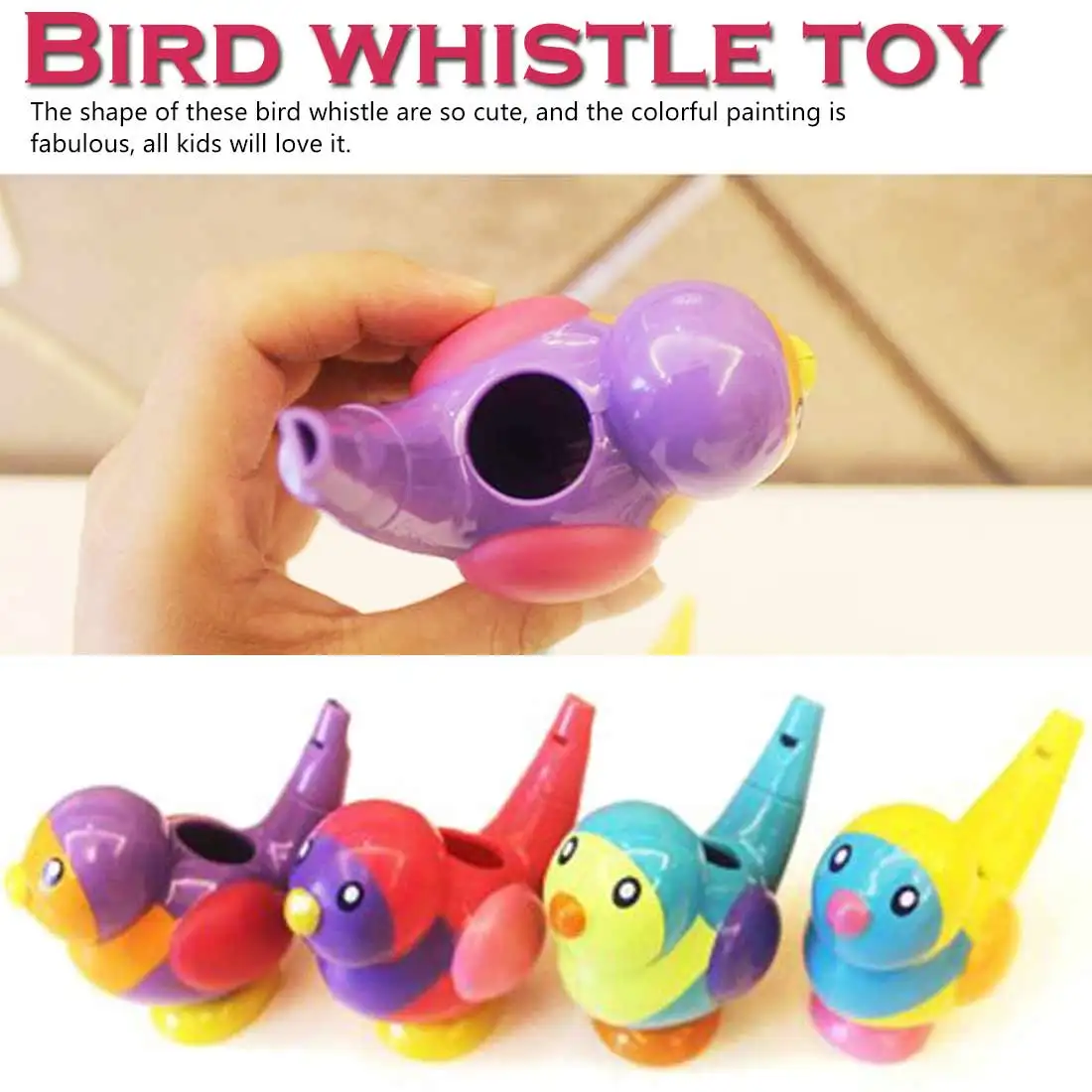 

Coloured Drawing Water Bird Whistle Bathtime Musical Toy for Kid Early Learning Educational Children Gift Toy Musical Instrument