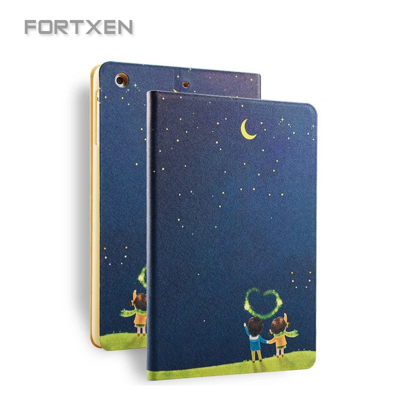 

FORTXEN Cartoon Case For Apple Ipad Mini 3 2 1 PU Leather Anime Cute Smart Cover Stand For Ipad Mini Retina 2 For Kids Children