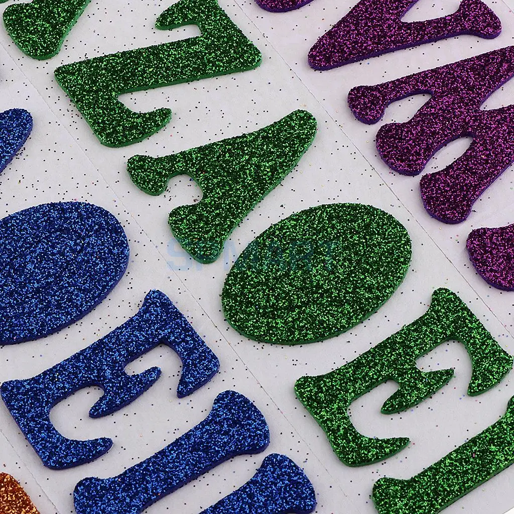 A-Z Alphabet Glitter Sticky Foam Stickers Self Adhesive Letter Sticker for Scrapbooking Card Art Craft Kids Fun Sticker Toys DIY