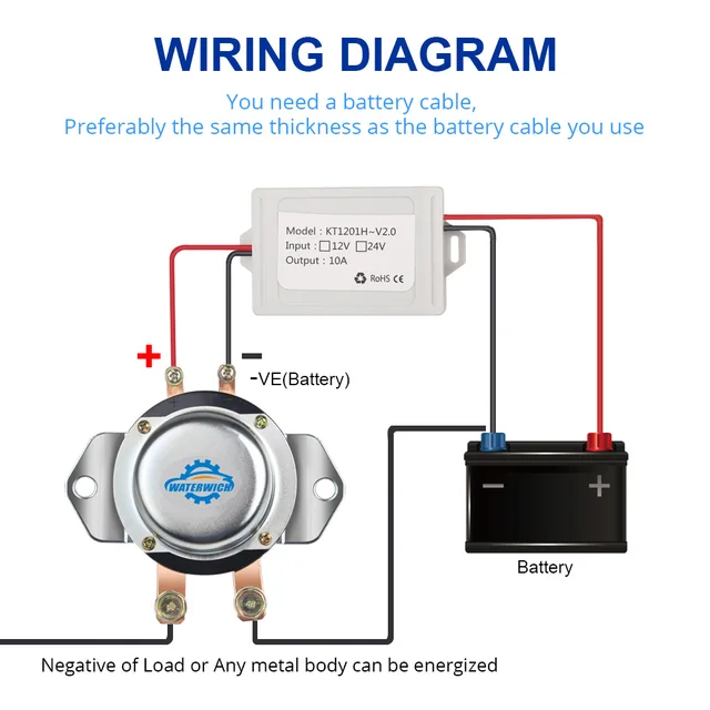  WATERWICH Remote Battery Disconnect Switch,Kill Switch