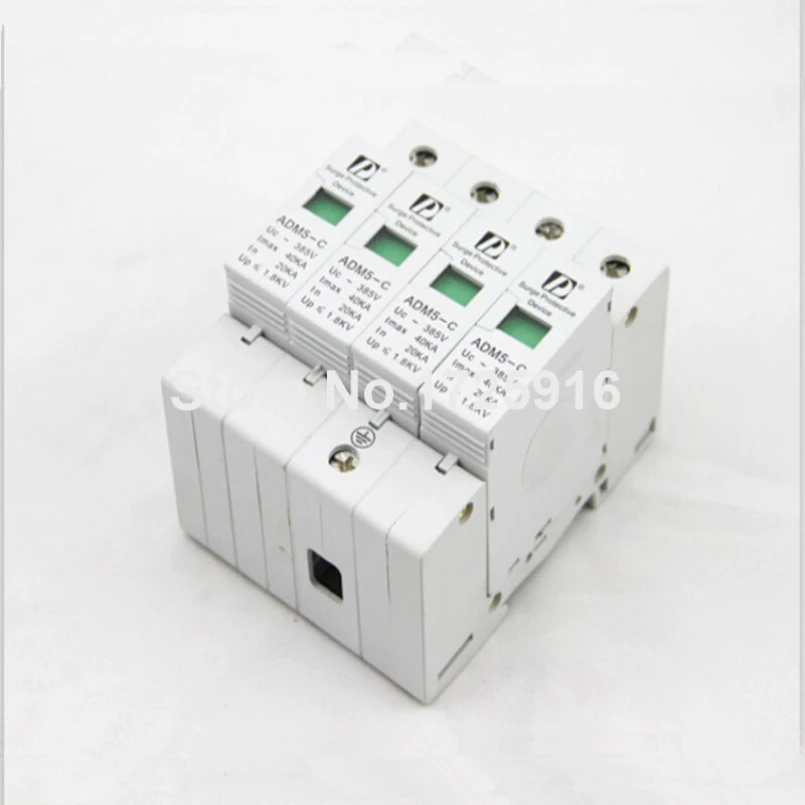 10 шт./лот высокое качество 4P 20-40kA 380V AC Din Rail SPD низкое напряжение молния Защита от