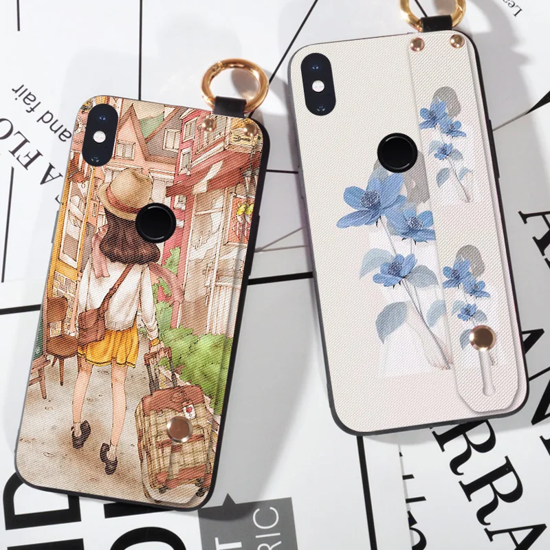 

Luxury Strap Case For XiaoMi Mi Note 3 A1 5X A2 6X Pretty Flower Holder Case For XiaoMi Mi 4C 4i 5 6 5C 5S Plus Back Cover