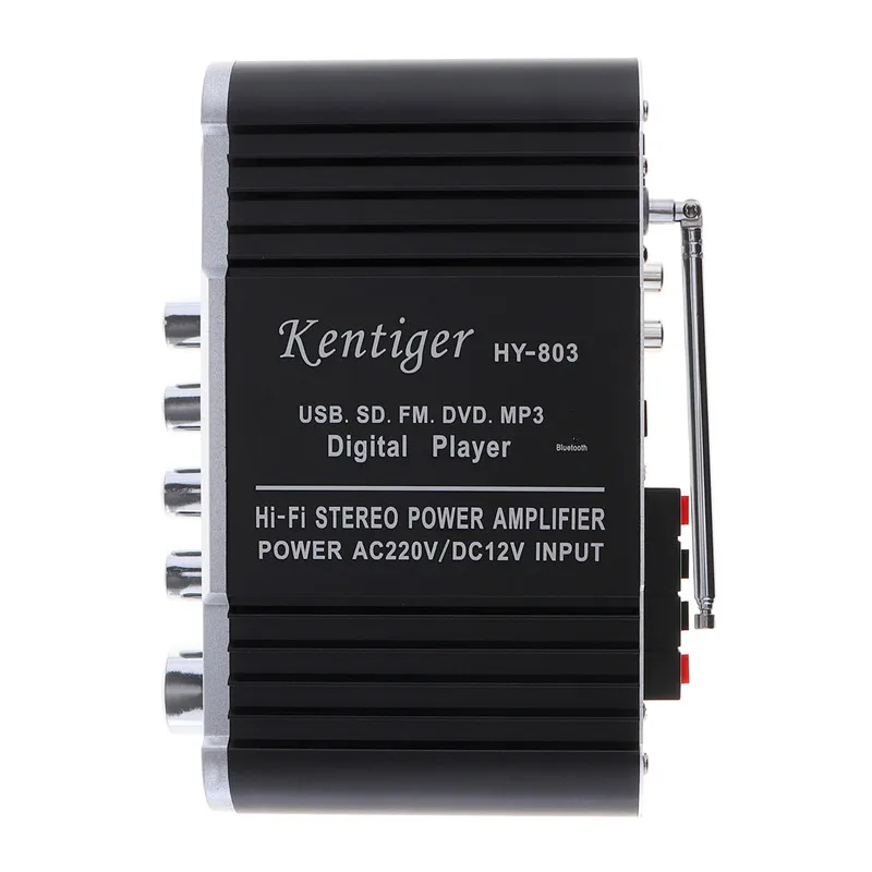 Kentiger 2CH Hi-Fi Bluetooth автомобильный аудио усилитель мощности fm-радио плеер Поддержка SD USB DVD MP3 вход для автомобиля мотоцикла дома