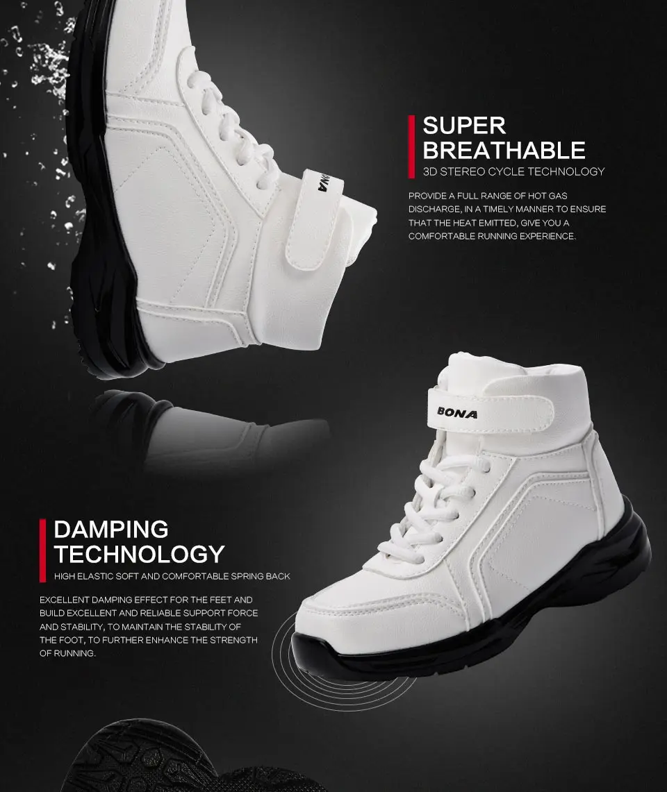 BONA 2018 New Autumn Fashion Children Synthetic Boots Kids Boots Boys Walking Shoes Flats With High Upper Warmth Sports Sneakers
