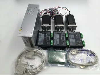 

Nema23 3 Axis 155oz.in Stepper Motor Driver Kit 1.1Nm 2.5A +Power Supply+Mach3 Breakout Board for CNC Engraving Machine