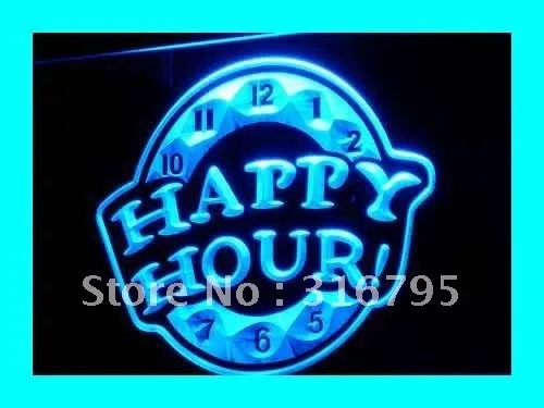 

i257 HAPPY HOUR Beer Bar Pub Club NEW LED Neon Light Light Signs On/Off Switch 20+ Colors 5 Sizes