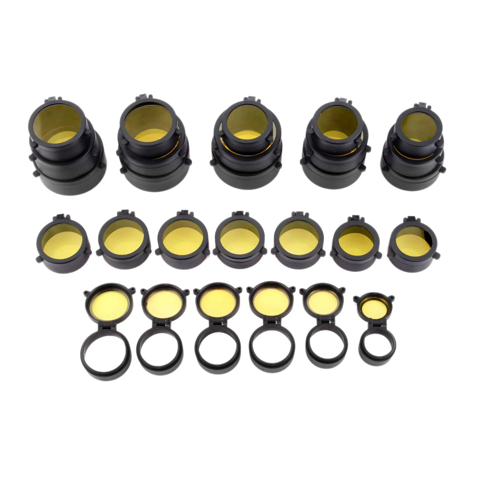 gohantee 1pc Sight Quick Flip Spring Up Open Lens Cover Cap For Caliber Hunting Scope Mounts Rifles Red Laser 28 Different Sizes