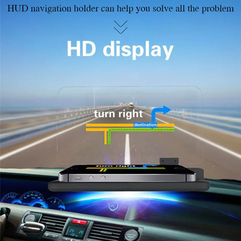 Doxingy HUD GPS навигации универсальный автомобиль тире держатель сотового телефона Светоотражающие Плёнки автомобиля HUD смартфон держатель