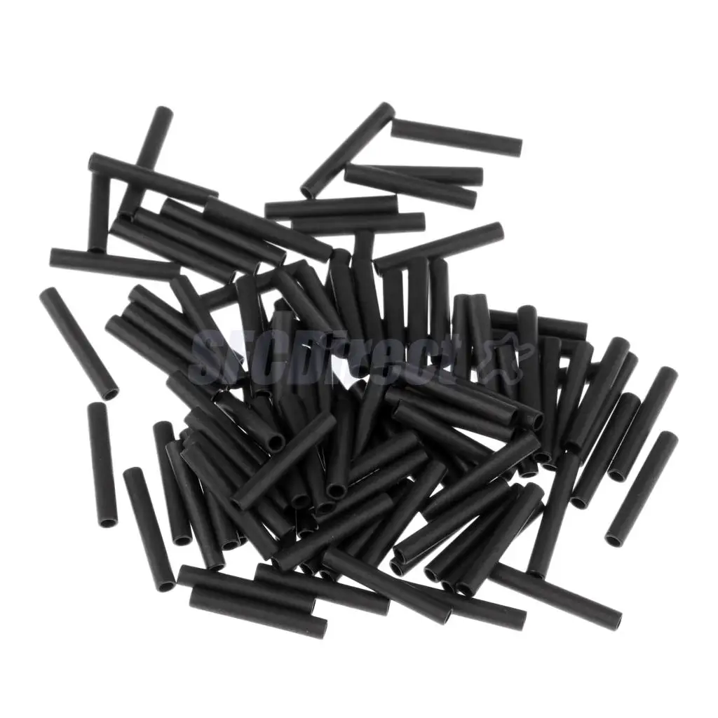 

100 Pieces Single Barrel Crimp Sleeves Fishing Wheel Crimp Sleeves Copper Tube Connector