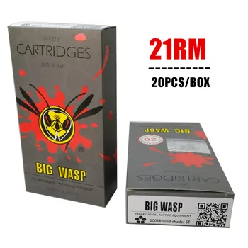 

BIGWASP Gray Disposable Needle Cartridge 21 Curved Magnum (21RM) 20Pcs/Box
