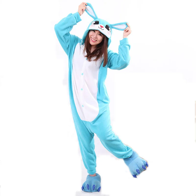 Cozy Blue Women Onesies Cartoon Character Pajamas Teenagers Kigurumi ...