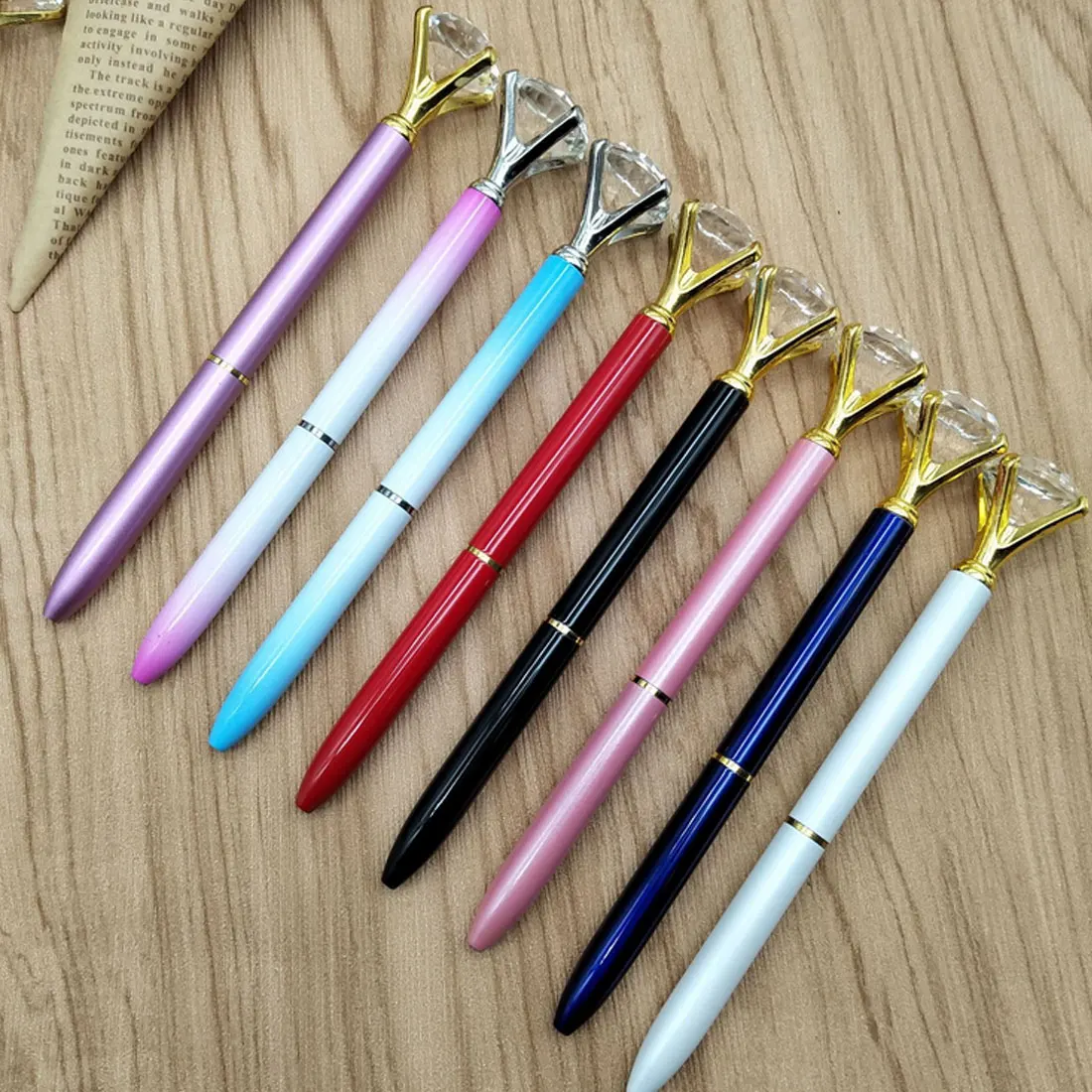 FangNymph Cute Girl Crystal Ballpen Metal Pens Large Diamond Ballpoint