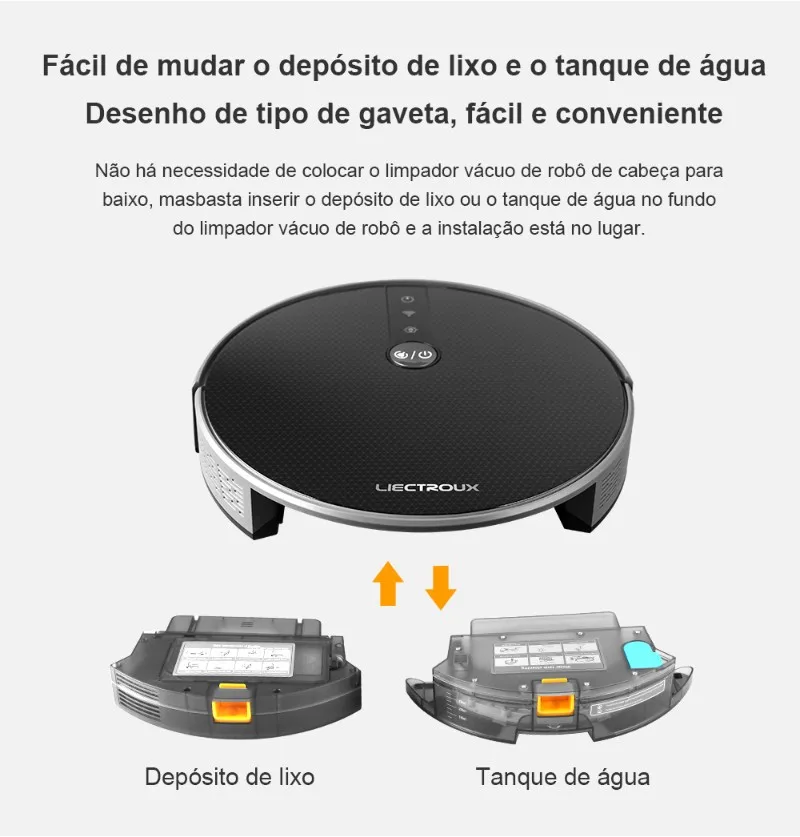 2019 Limpador Vácuo de Robô de Liectroux C30b, o Poder de Sucção de 3000pa, Navegação de Mapa em 2d, com Memória, Aplicativo de Wifi, Tanque de Água Elétrico, Motor sem Escova 17 2019 Limpador Vácuo de Robô de LIECTROUX C30B