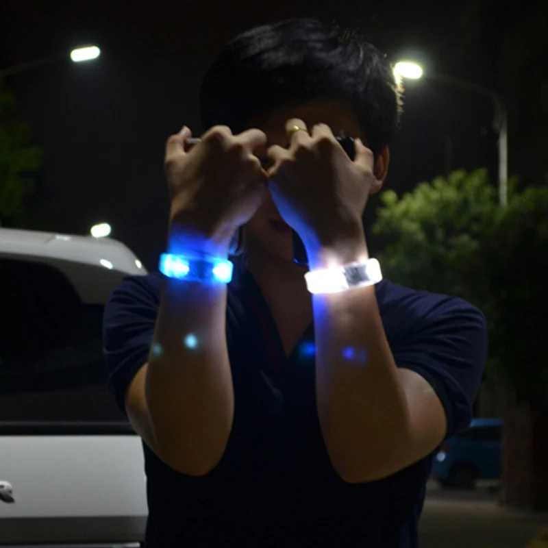 

12pcs/lot Blinking LED Flashing Bracelet Voice Control Lightting Bangles Stage Show Dancing Wrist Ornaments L313