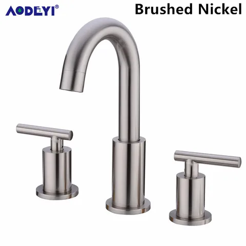 Sink Widespread Faucet Dual Handle Mixer Black hot & cold water Deck mounted tub Faucets Brushed gold 3 hole Basin tap