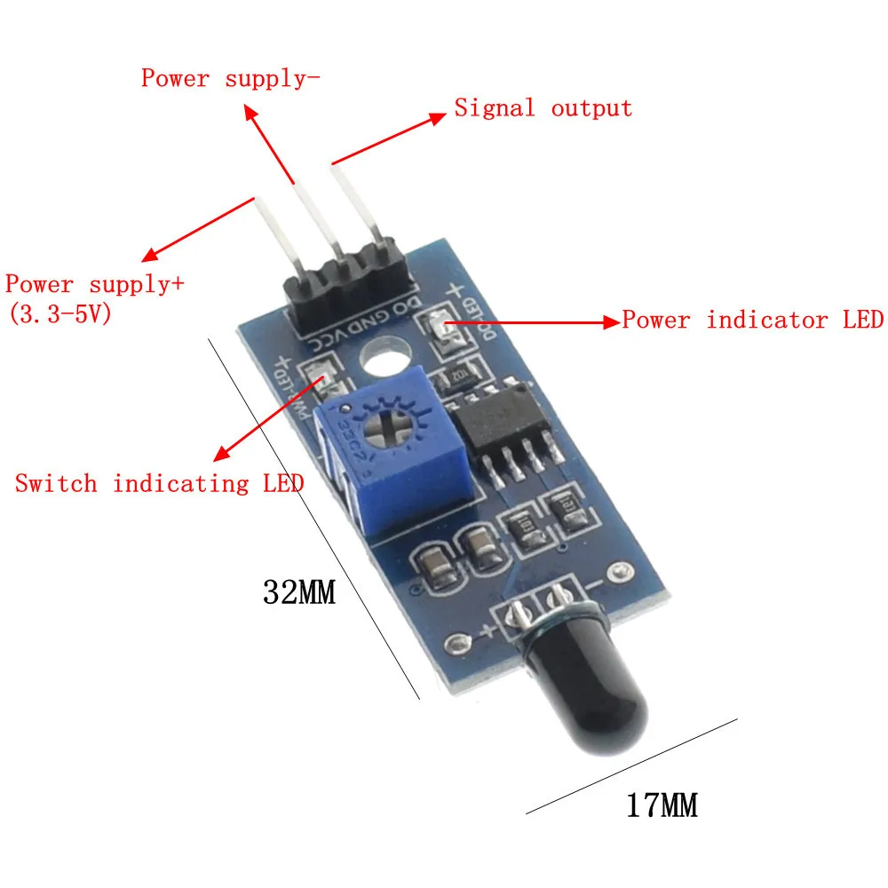 TZT ИК 3 провода Обнаружение пламени сенсор модуль пламя сенсор Модуль Детектор Smartsense Для Arduino