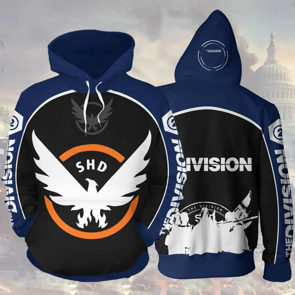 

3D Printed Hip Hop Short Sleeve Tom Clancy's The Division 2 Unisex Harajuku Video Games Sweatshirt Hoodie Cosplay Costumes