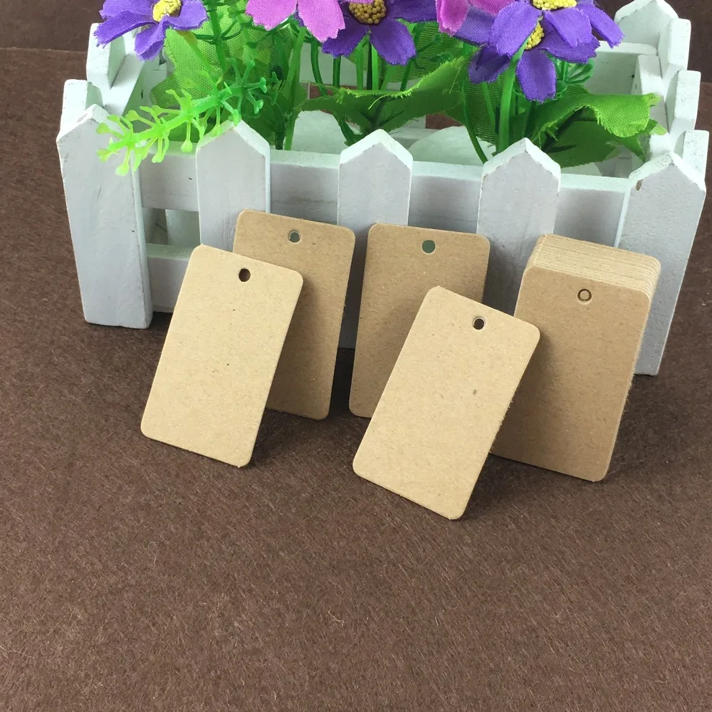 

100Pcs/Lot Simple Brown White Black Kraft Paper Tags for Weeding Party Ornament Clothing Garment Shoes Blank Hang Tags Price Tag