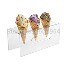 HMROVOOM 3 отверстия акриловый держатель для мороженого с подлокотниками/ тип акриловый держатель для мороженого