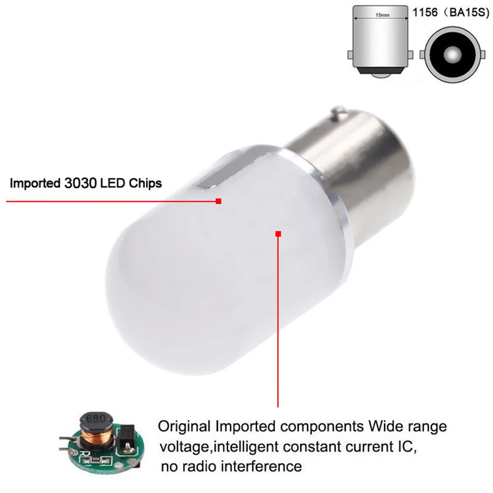 Белый Поворотный Светильник P21W 1156 BA15S 9 1 шт. светодиодный светильник 3030 SMD супер