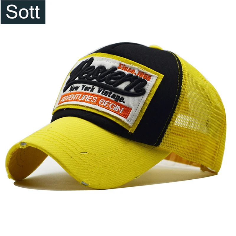 

[SOTT] Summer Mesh Baseball Caps For Men Women Sun Hats Western Mesh Hats Bone Casquette Homme Dad Cap