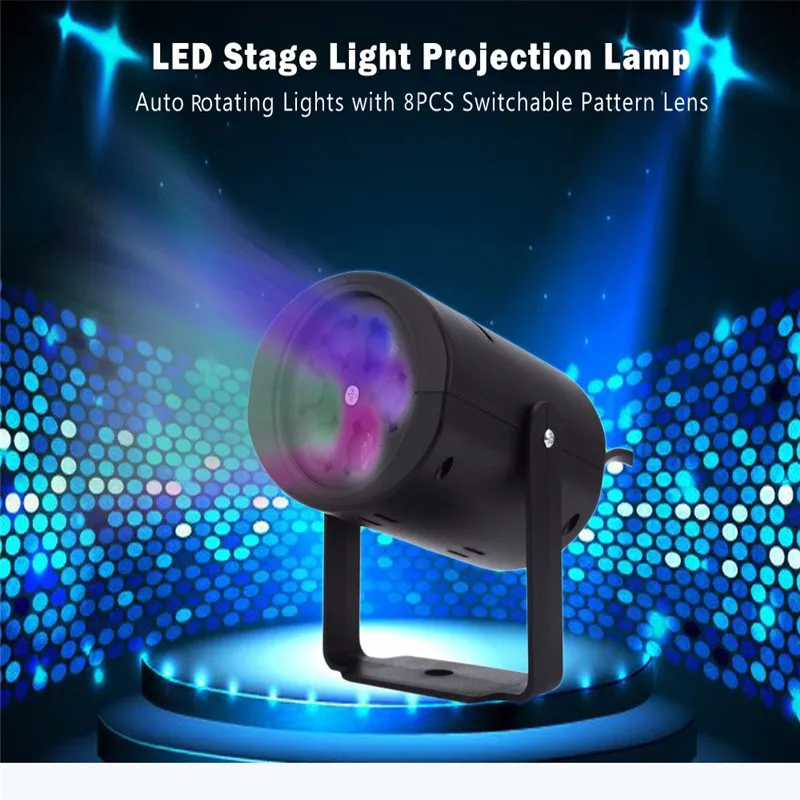 

Premium LED Stage Light Magic Ball Disco DJ Laser Lighting with 8PCS Switchable Pattern Lens For Wedding Christmas Halloween