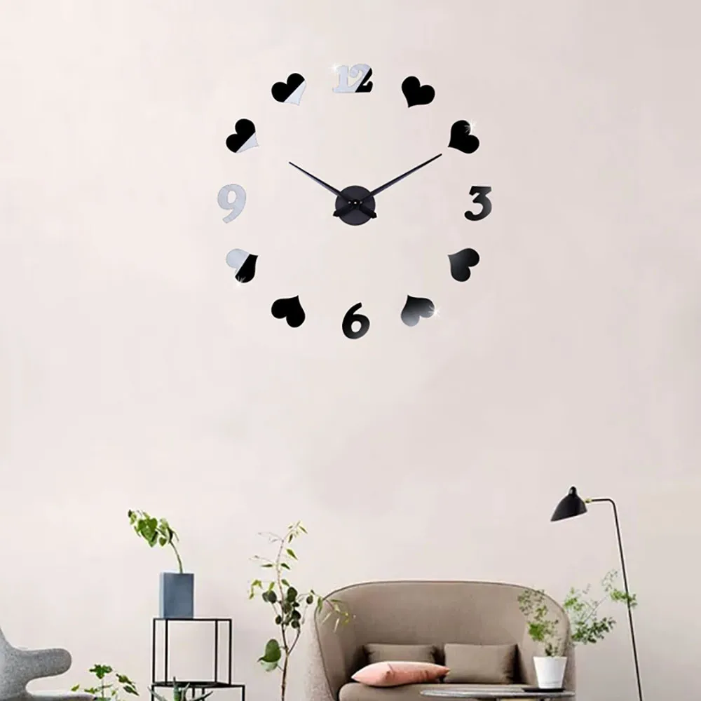 Современные настенные часы для дома креативные цифровые DIY зеркальные акриловые