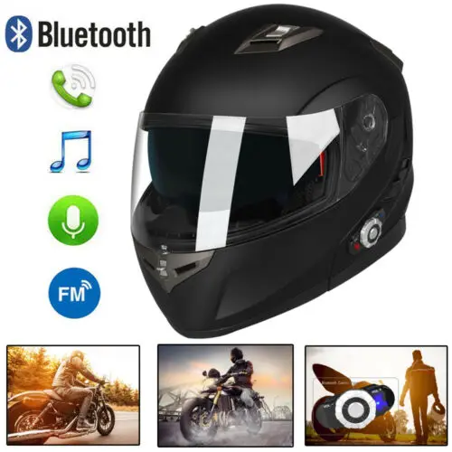 

Dot Approved Wireless Bluetooth Motorcycle Full Face Helmet With BT Intercom Built-in