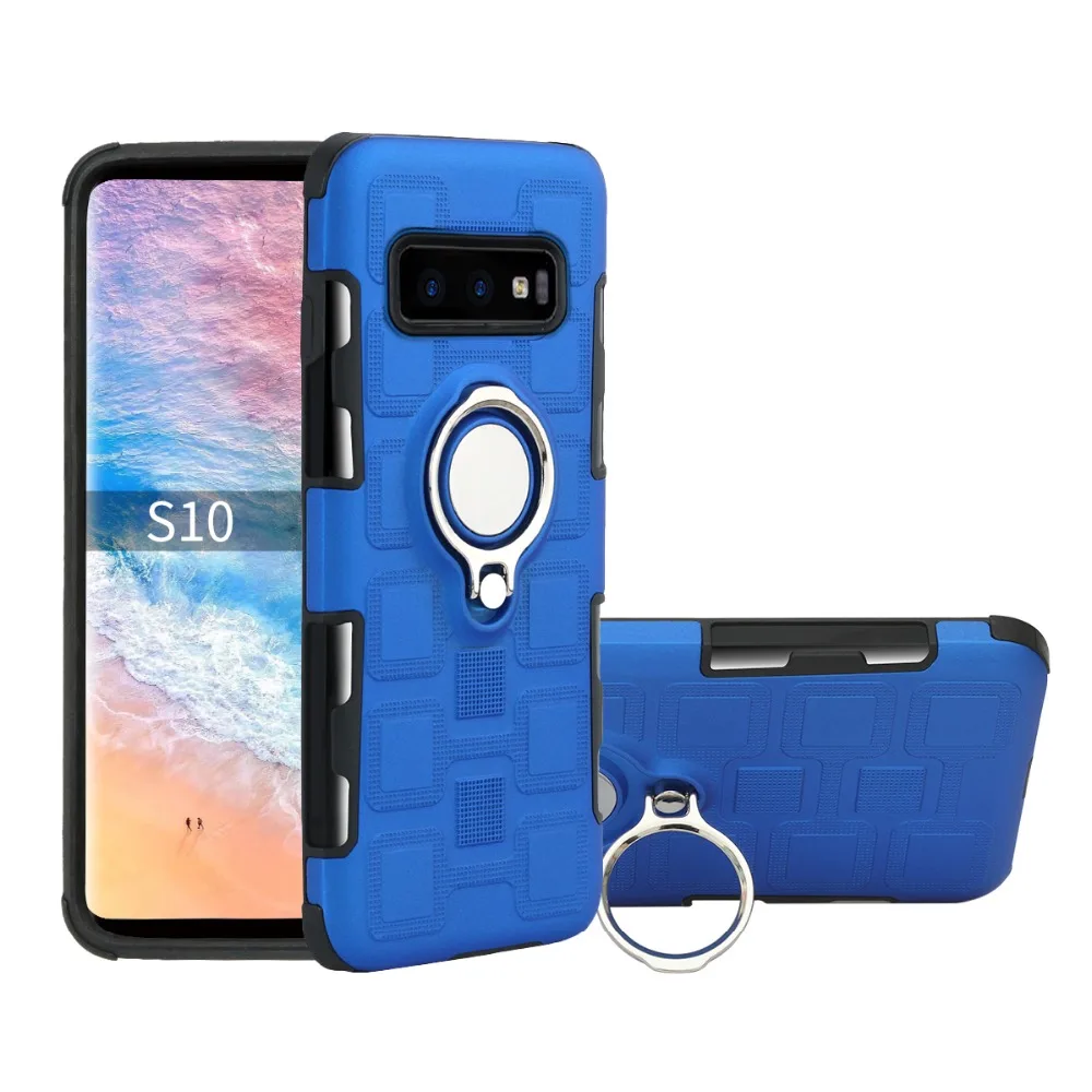 

Case for Samsung Galaxy S10 360 Rotation PC + TPU Ring Holder schockproof Magnetic Stand Phone Cover for Galaxy S10 Plus S10 E