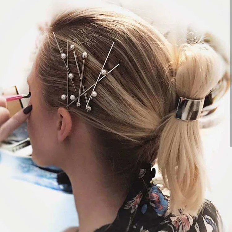 AOMU 1 шт. Корея минималистичные металлические заколки для волос х формы золотые серебряные цветные шпильки аксессуары для волос для женщин девушки заколка для волос