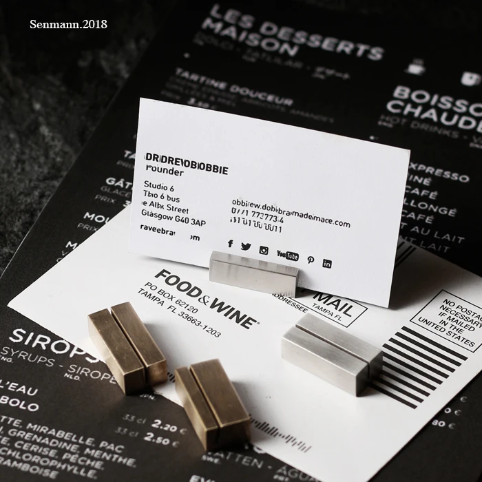 Stainless Steel Sign Holder Retro Business Card Clip Price Tag Display Rack Cake Food Price