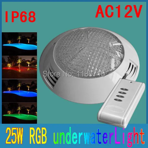 Luz subacuática Piscina LED RGB 350 LED 25 W 12 V lámpara subacuática LED con lámpara de punto de Control remoto envío gratuito
