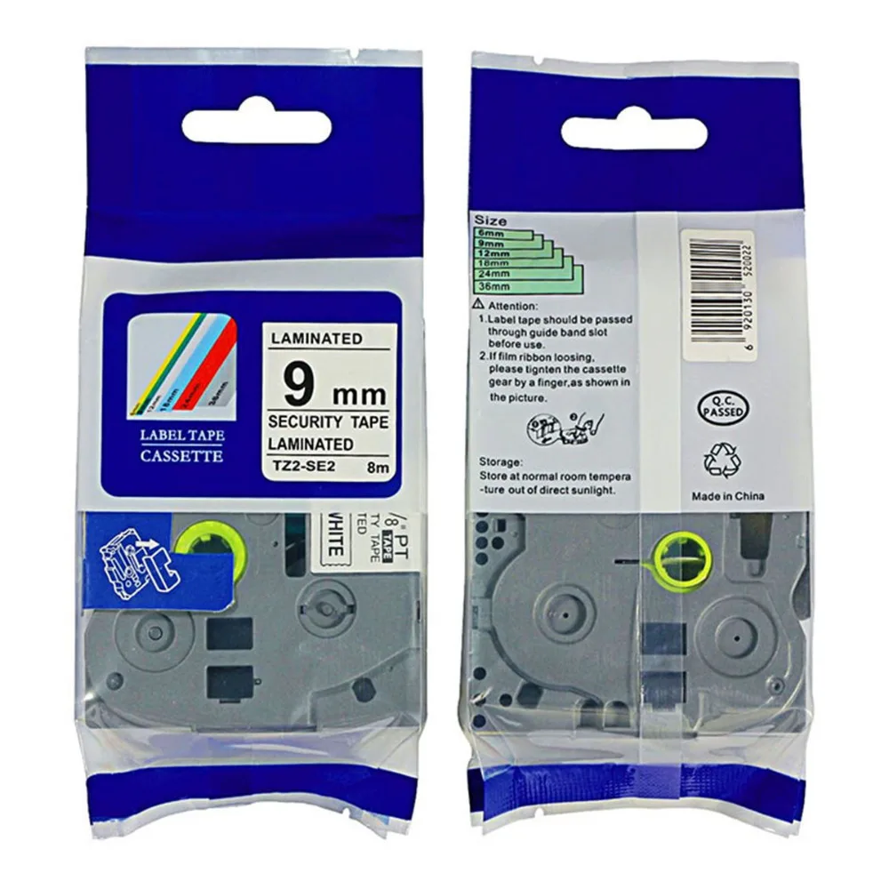 3PK mix size p touch tz tze laminated security tapes black on white TZe SE2 TZe SE3 tze se4-in 