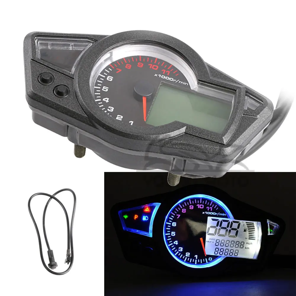 Universal 1000rpm Min Kmh Mph Lcd Display Digital Led