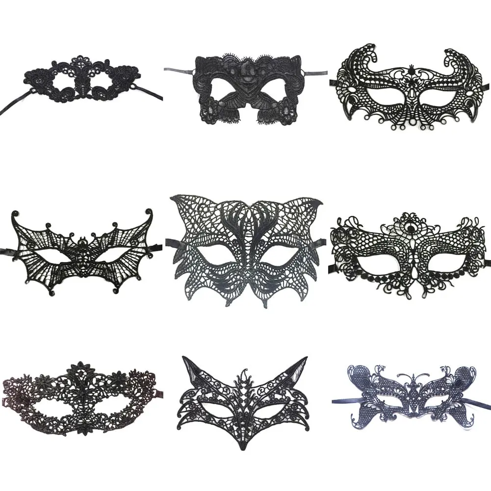 

Per Lot Exquisite Women Masquerade Women Halloween Black Ball Lace Mask Party Eye