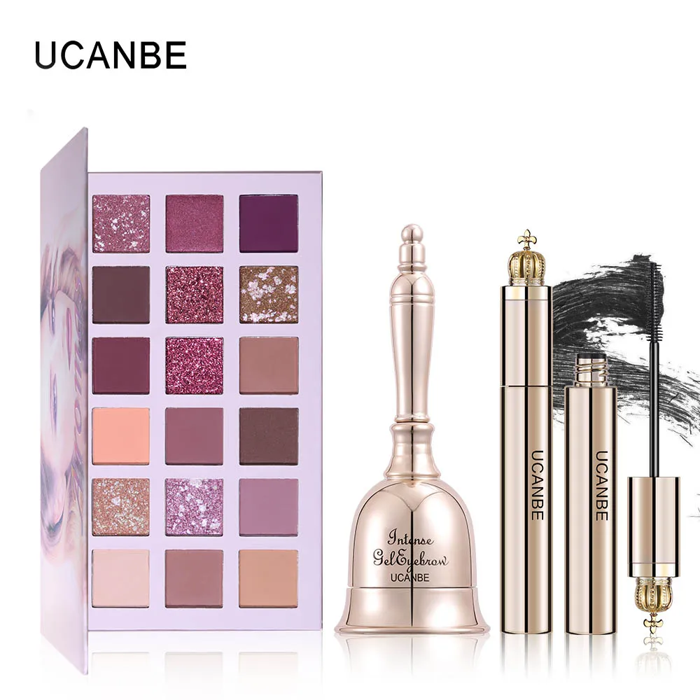 785.01руб. 20% СКИДКА|UCANBE, 3 шт./лот, набор для макияжа телесного цвета, мерцающие матовые тени для век, палитра + черная водостойкая тушь + крем для бровей/Подводка для глаз, косметика-in Наборы для макияжа from Красота и здоровье on AliExpress - 11.11_Double 11_Singles' Day