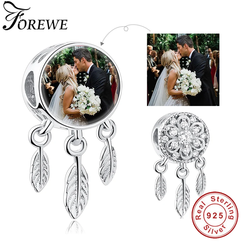 

FOREWE 100% 925 Sterling Silver Dream Catch Charm Personal Customized Picture Beads fit Pandora Bracelet DIY Women Jewelry